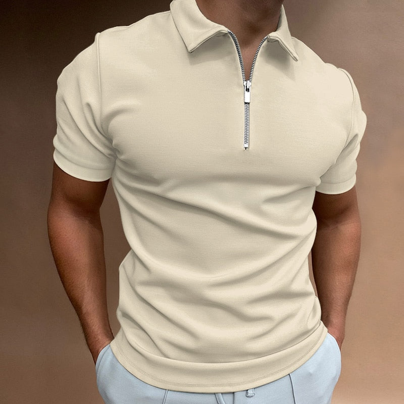 Herre Poloshirt Korte Ermer Komfortabel 100% Bomull-6