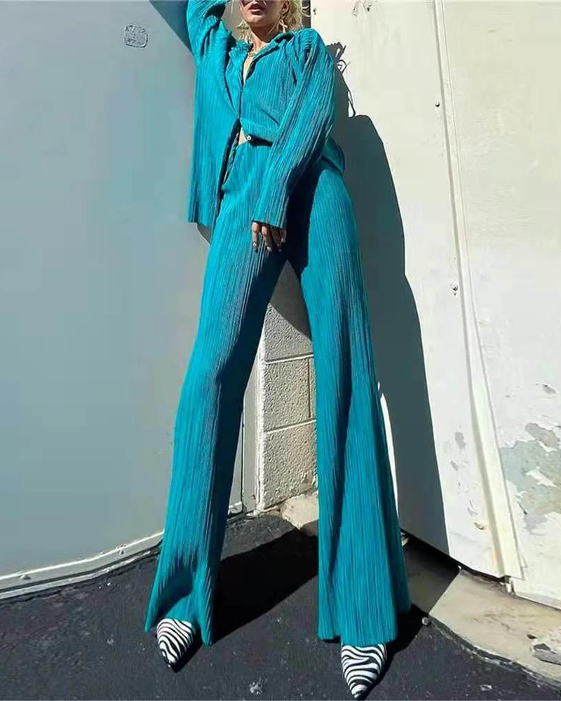 Elegant plissert duo for kvinner