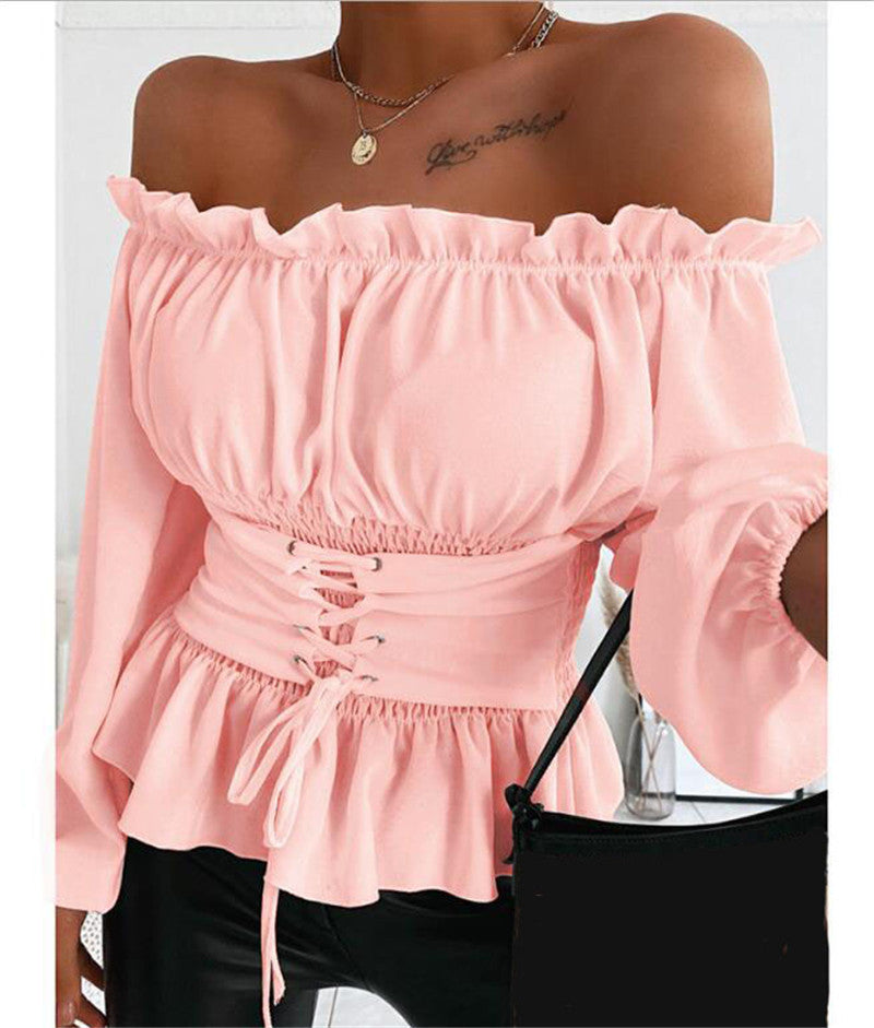 Kvinne Bluse Rüsch Detaljer Elegant Design
