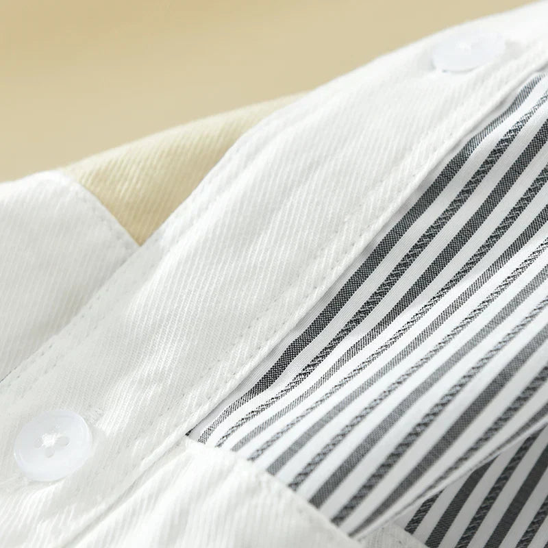 Herre Lappeteppe Skjorte Uformell Bomull 4