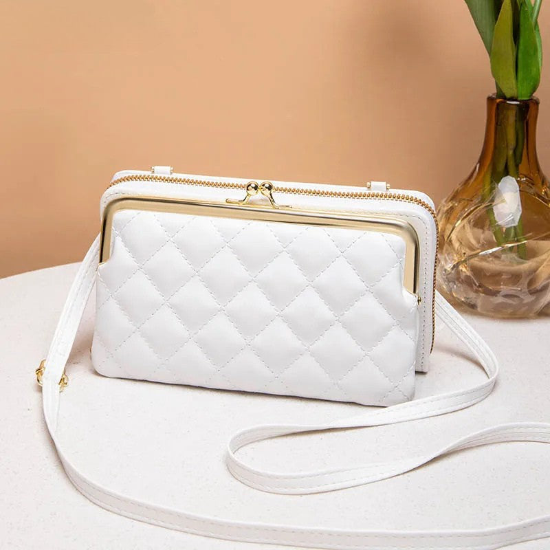 Dame Crossbody Veske Kompakt Vegansk Lær Justerbar Rem 2