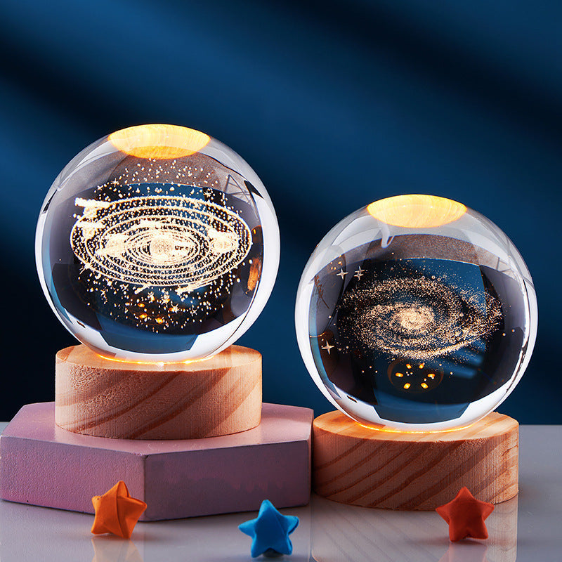 3D Nattlampe med Krystalldesign 2