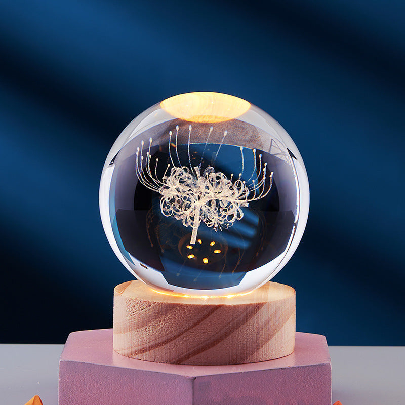 3D Nattlampe med Krystalldesign 6