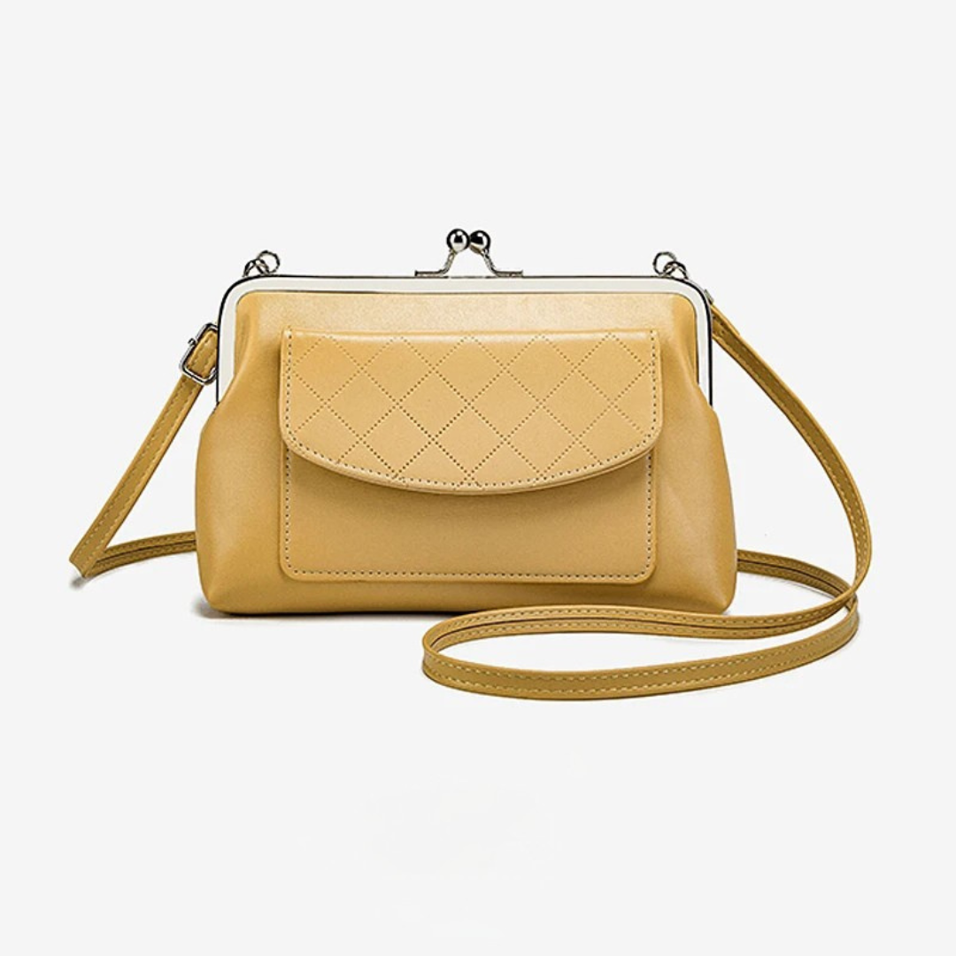 Dame Crossbody Veske med Leppeformet Lukking i Kunstig Skinn 2
