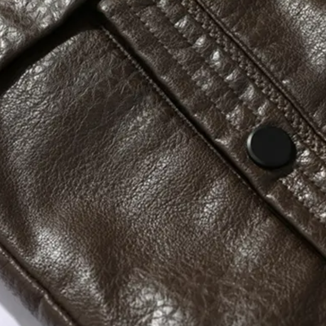 Herre Vinterskinnfrakk Elegant Design Kunstskinn