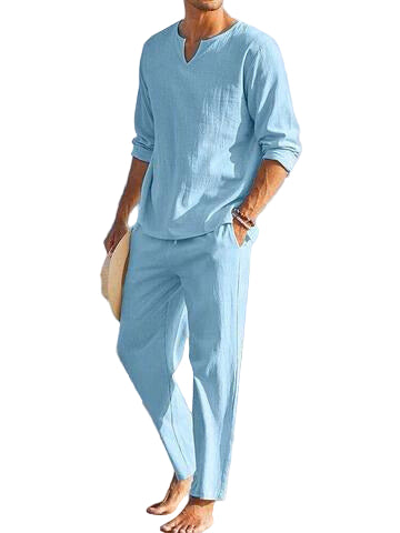 Herre Bukser og Skjorte Sett Løs Passform Myk Materiale 1