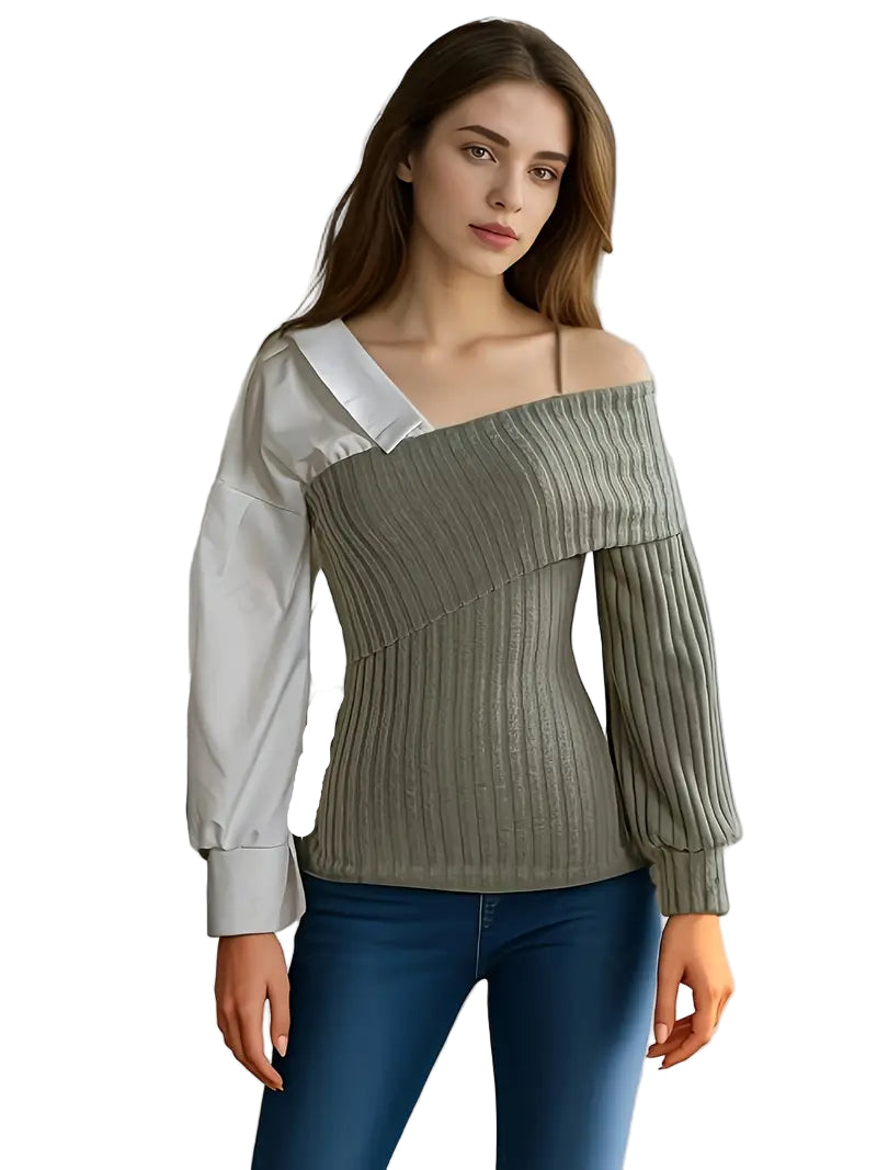 Variant image for Dame Asymmetrisk Topp Moderne Design Mykt Stoff-1