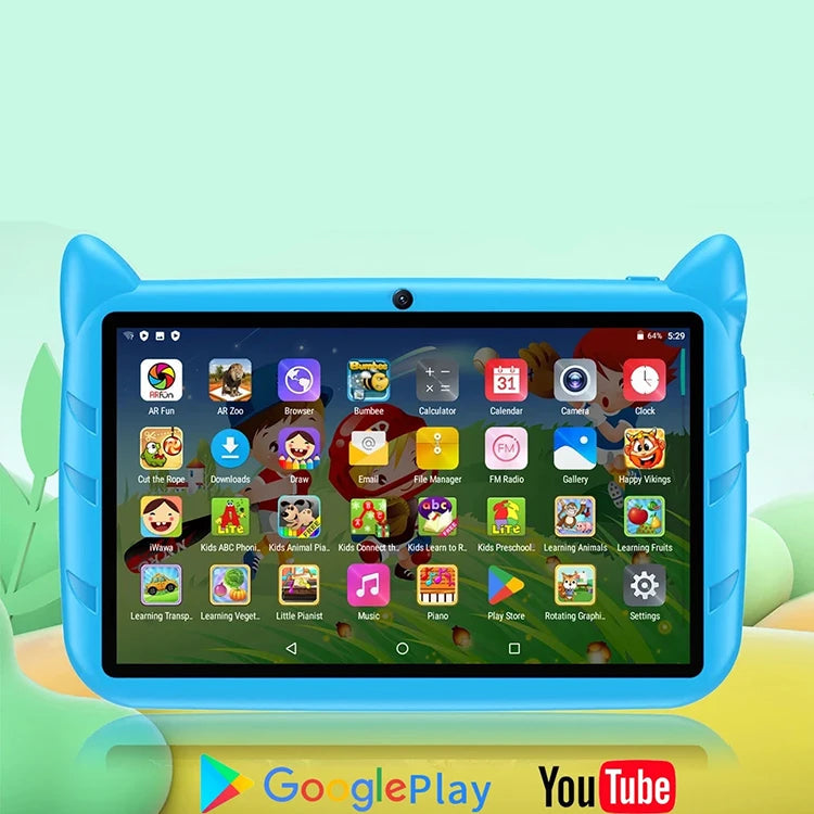 Barnetablått 7 Tommer Android 13 med 4GB RAM og 64GB ROM 1