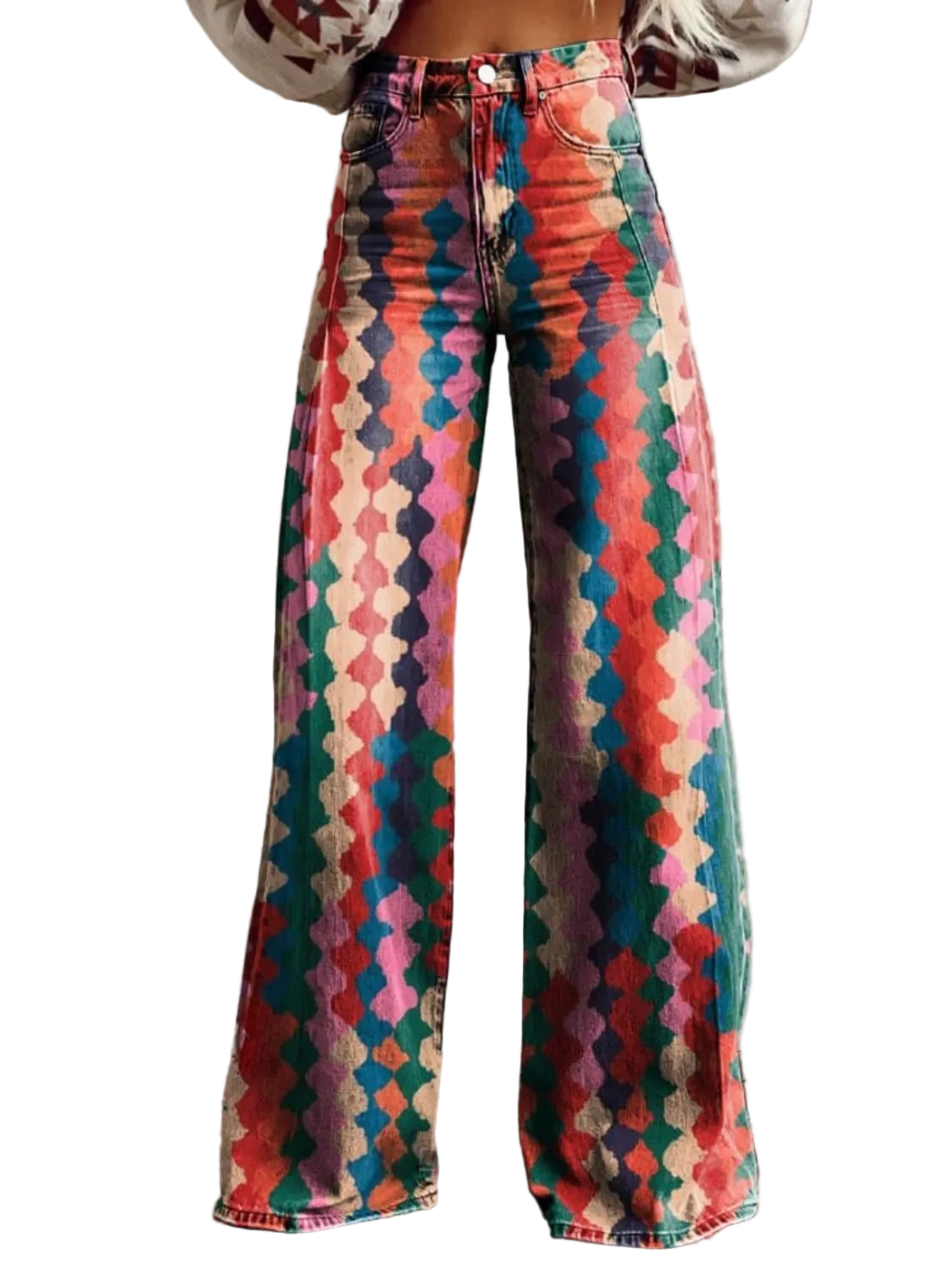 Boho Bukser Dame Vide Utsvingt Design Komfortabel Stil 0