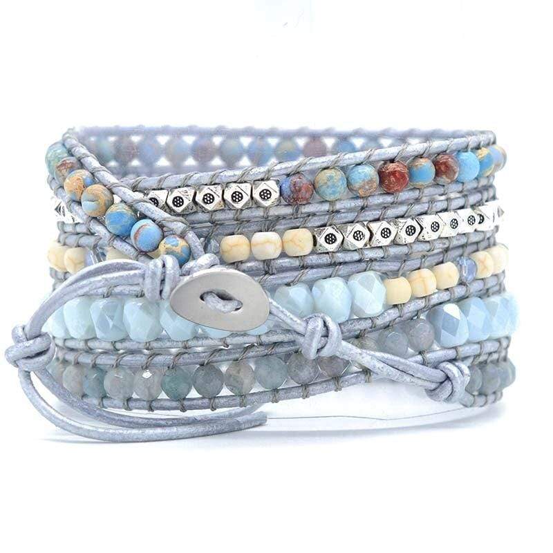 Boho Wrap Armbånd med Blå Topas 6