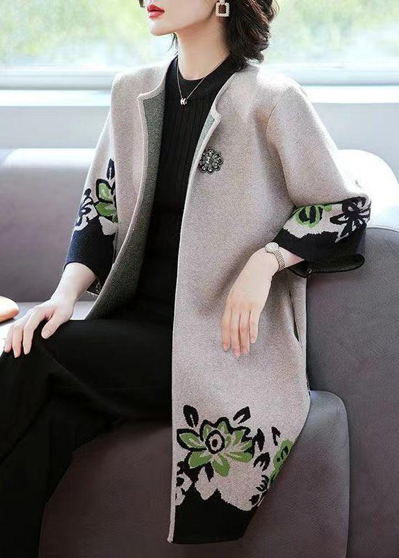Cardigan Dame O-hals Med Patchwork Design 1