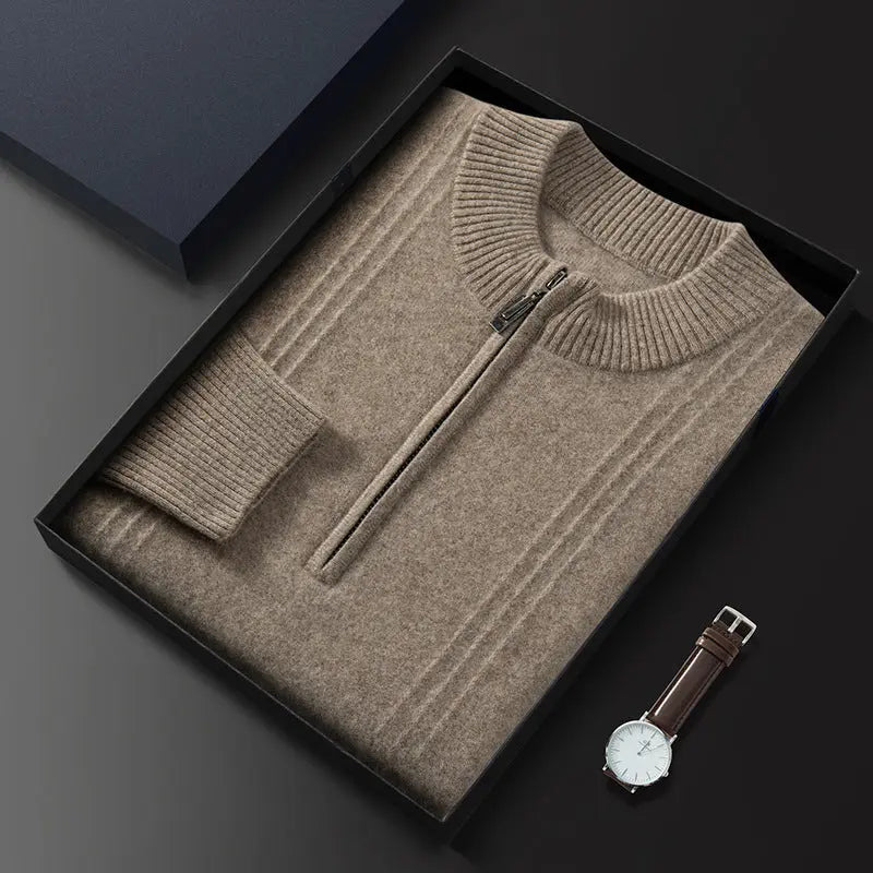 Cardigan Jakke Herre Halv Glidelås Casual Stil 0