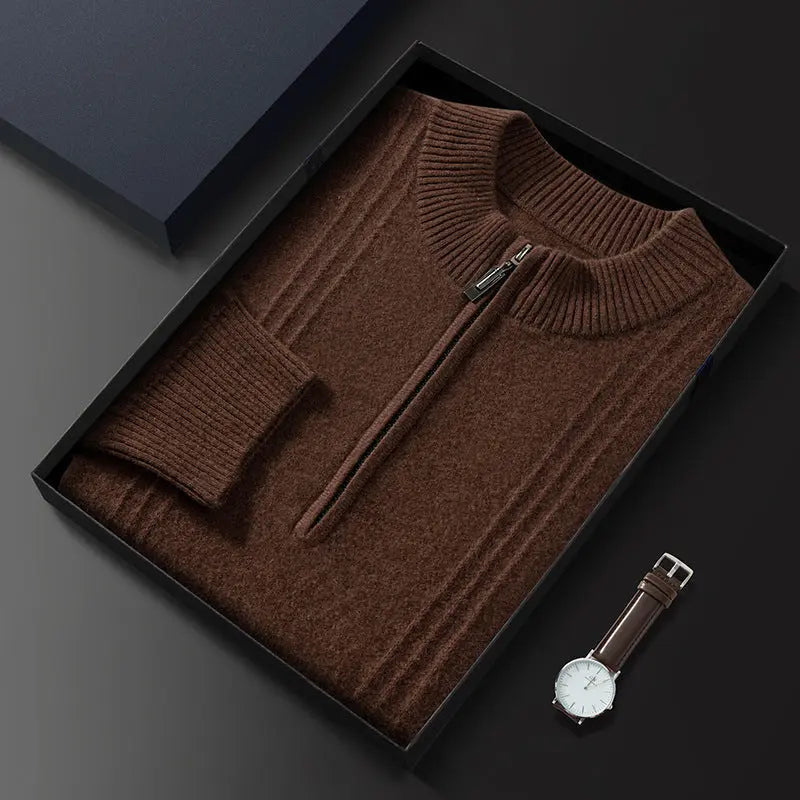 Cardigan Jakke Herre Halv Glidelås Casual Stil 2