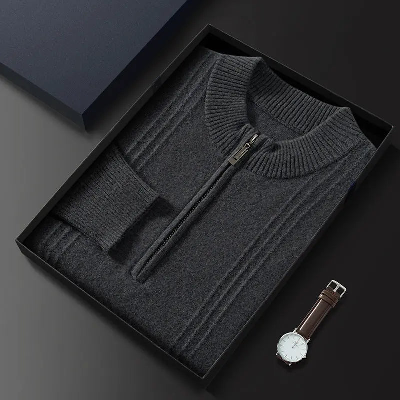 Cardigan Jakke Herre Halv Glidelås Casual Stil 4
