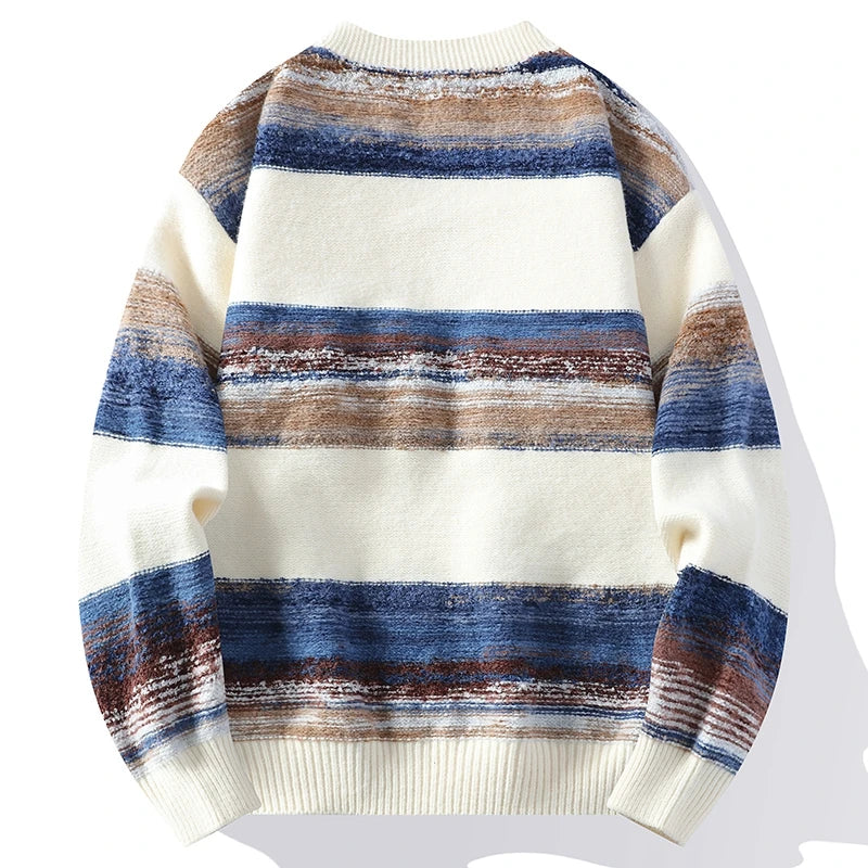 Cardigan Jakke Herre med Penselstrøk Design og V-hals 3
