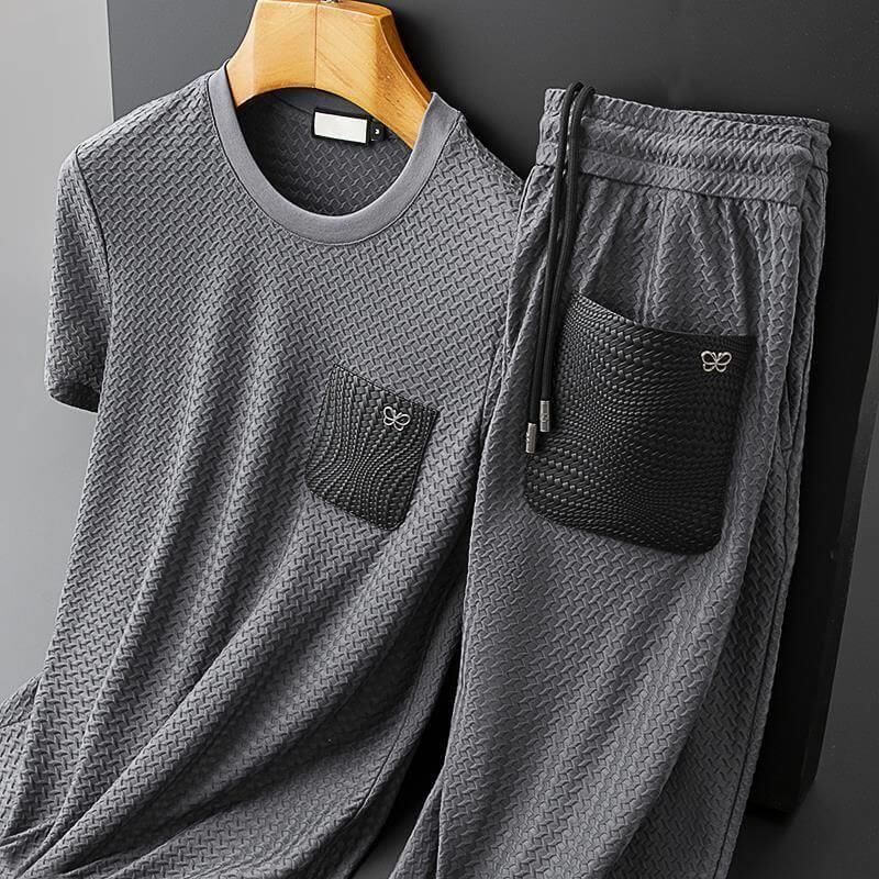 Herre To-delt Fritidssett T-skjorte og Bukser Polyester Moderne Stil 1