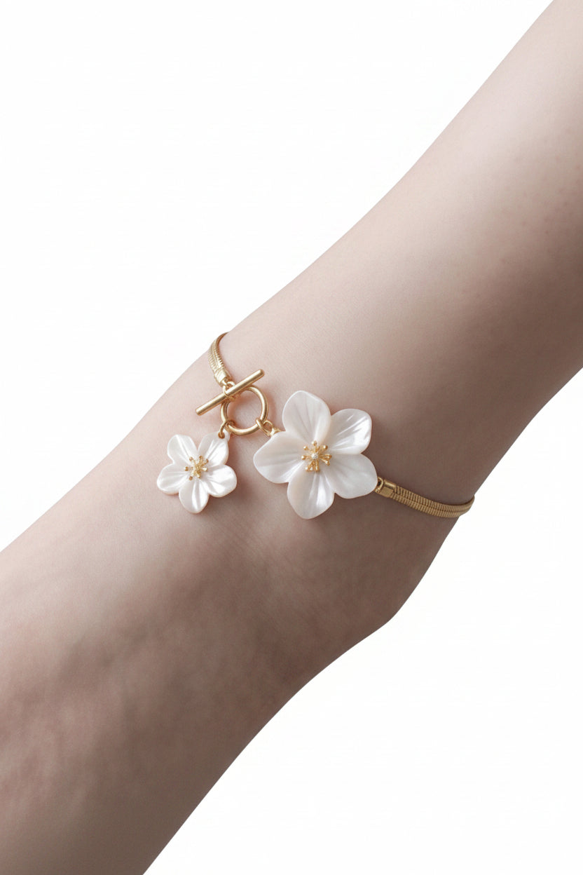 Dame Ankelkjede med Blomstermotiv Original Design 4