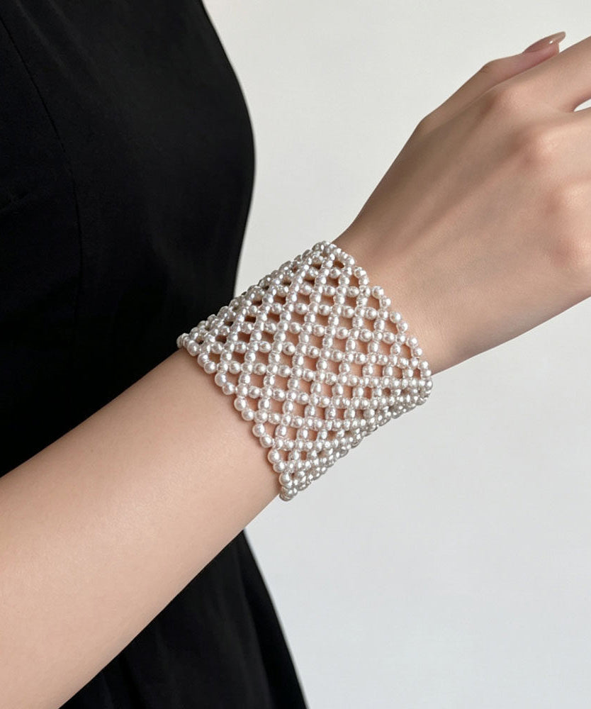 Dame Armbånd med Perle og Flettesøm Elastisk Design 0