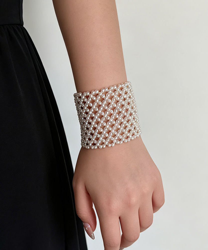 Dame Armbånd med Perle og Flettesøm Elastisk Design 2