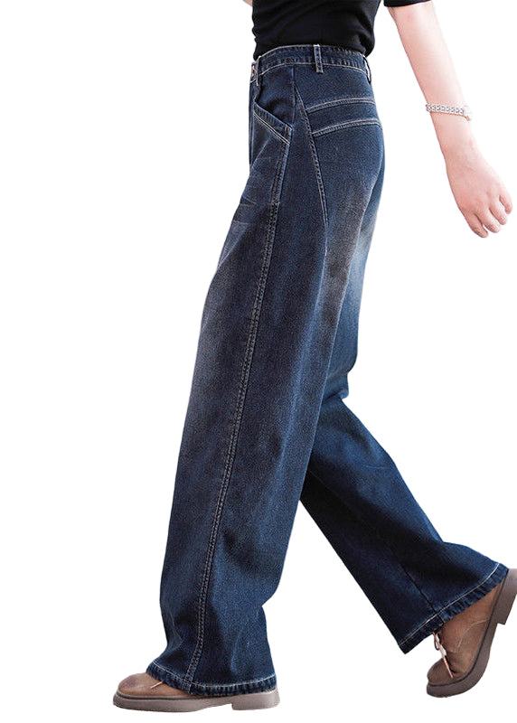 Dame Baggy Denim Bukser Høy Midje 0