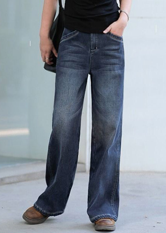 Dame Baggy Denim Bukser Høy Midje 1