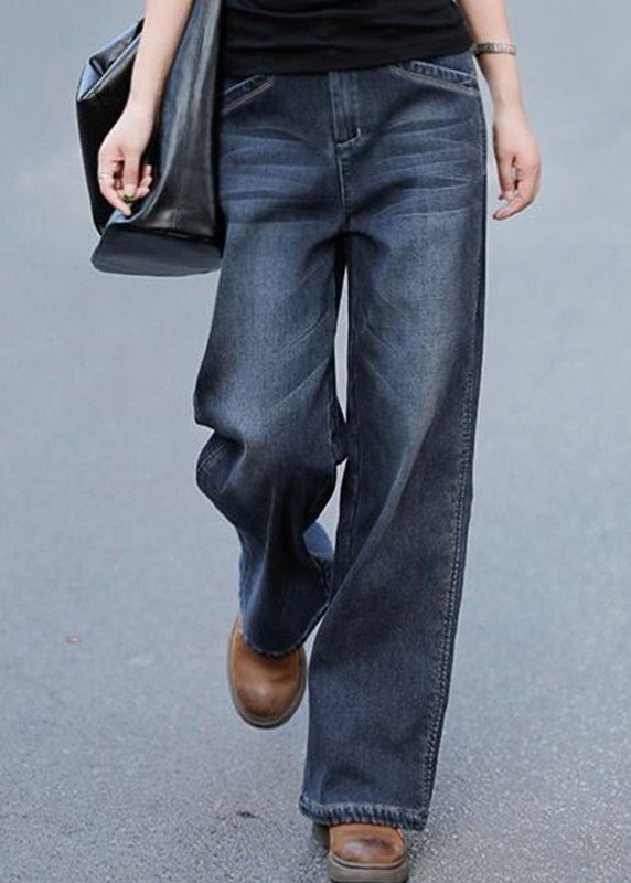 Dame Baggy Denim Bukser Høy Midje 2