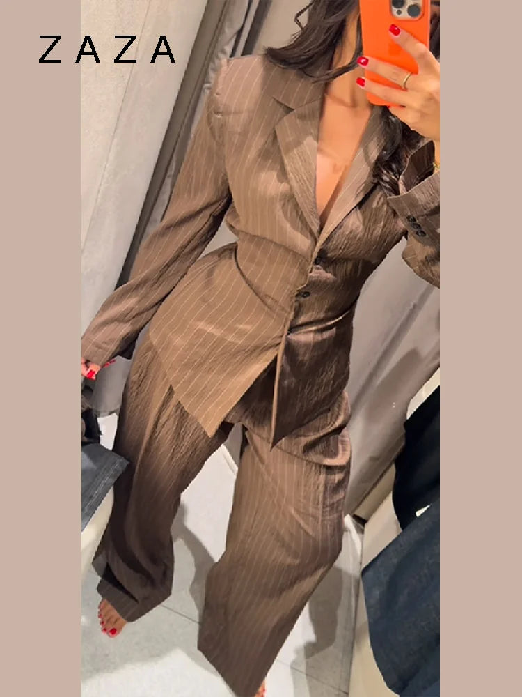 Dame Blazer Jakke med Bukser Slim Fit 1