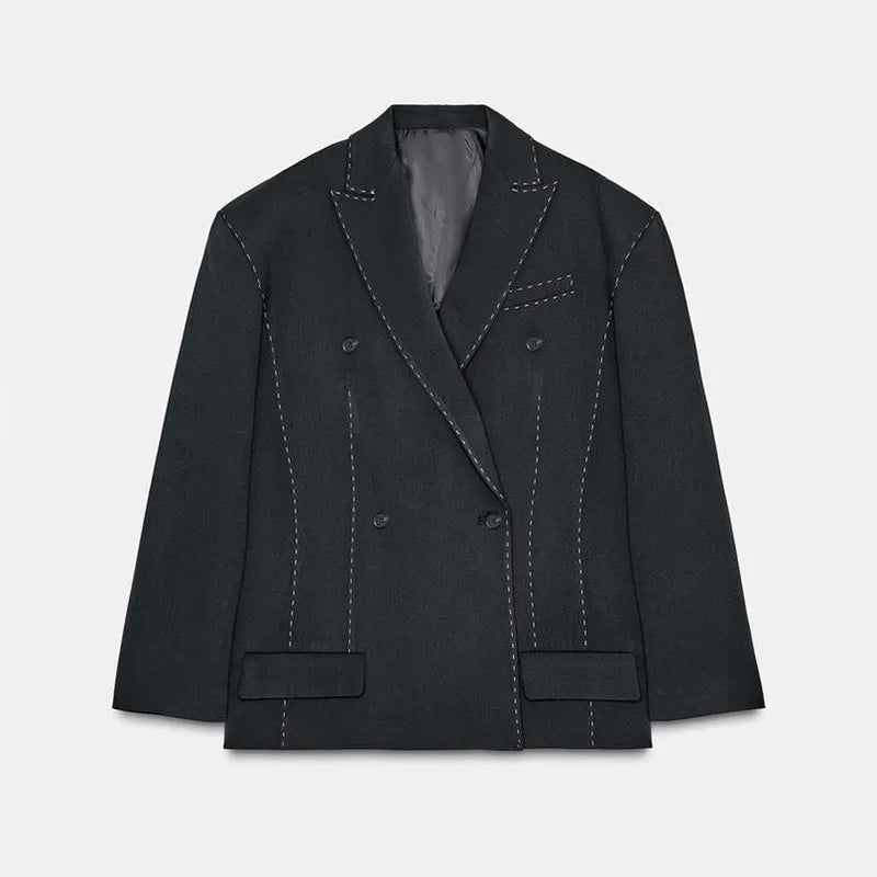 Dame Blazer Jakke med Bukser Slim Fit 8