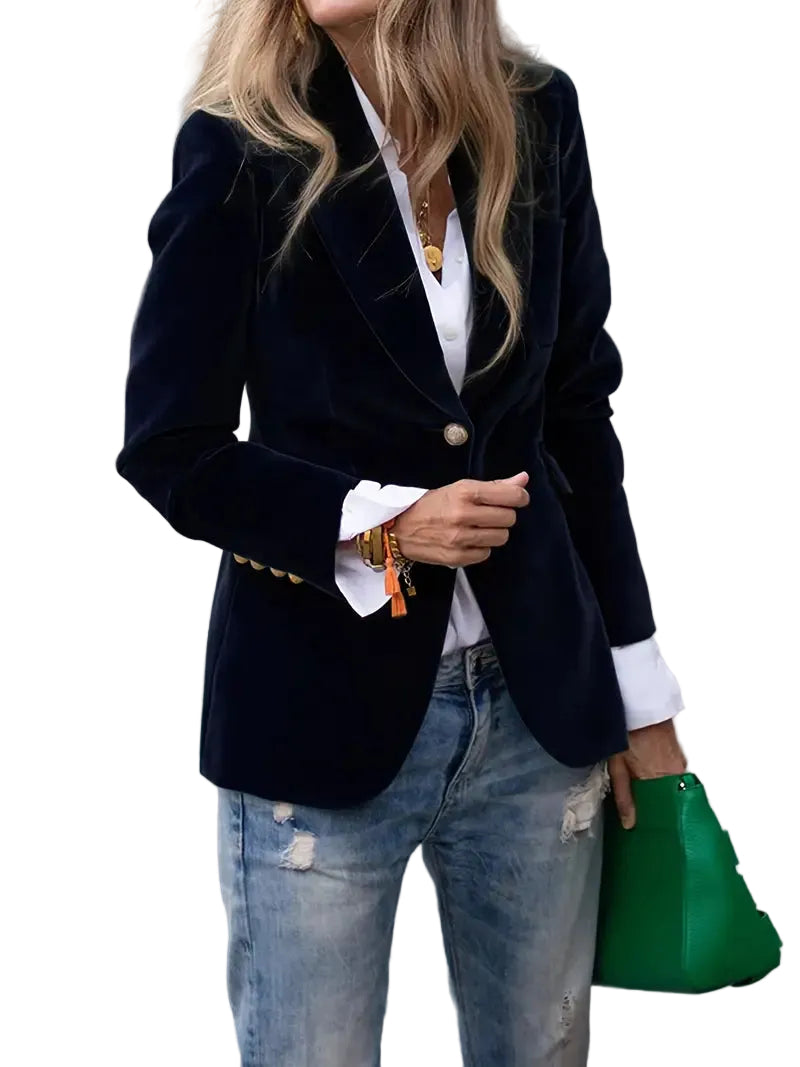 Dame Blazer med Fløyel 0