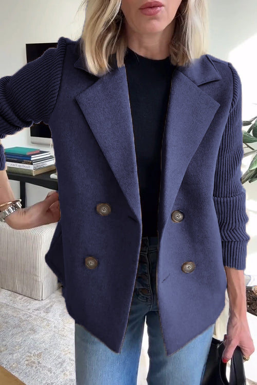 Dame Blazer med Strikkede Ermer 8