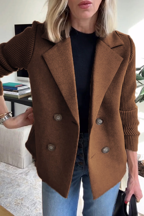 Dame Blazer med Strikkede Ermer 9