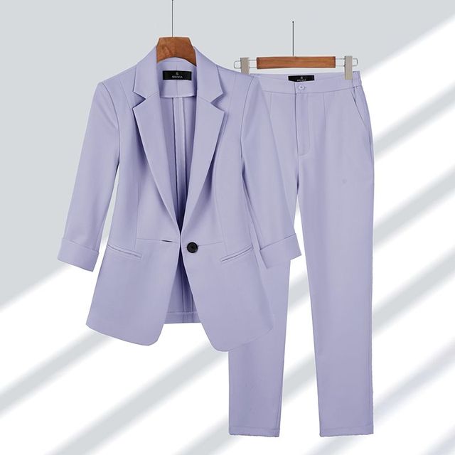 Dame Blazer og Bukse Ensemble Moderne Styling 3