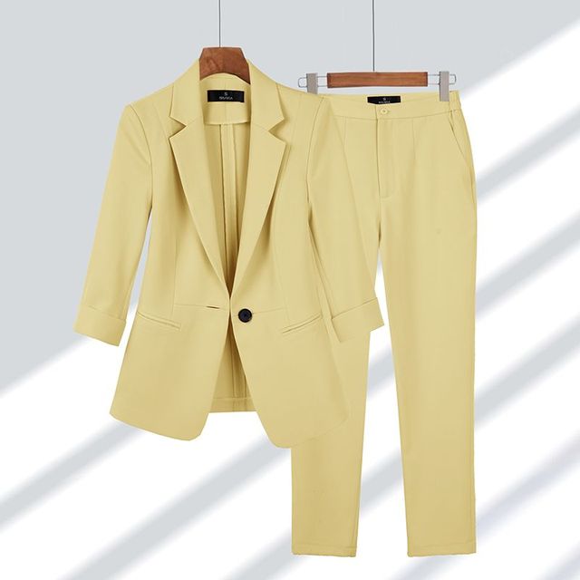 Dame Blazer og Bukse Ensemble Moderne Styling 4