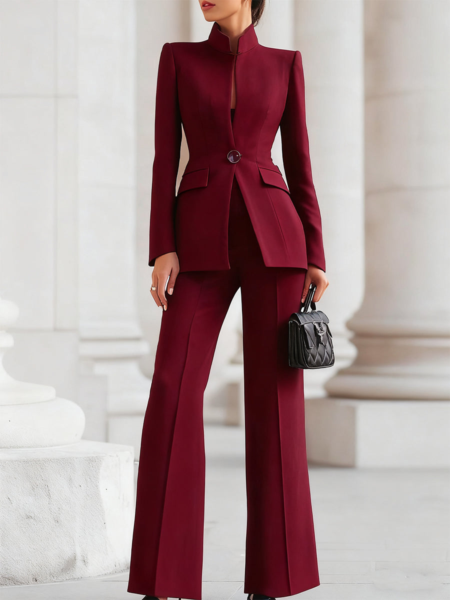 Dame Blazer og Buksedresssett med Skreddersydd Design 3