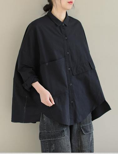 Dame Bluse med Jakkeslag Asymmetrisk Design 4