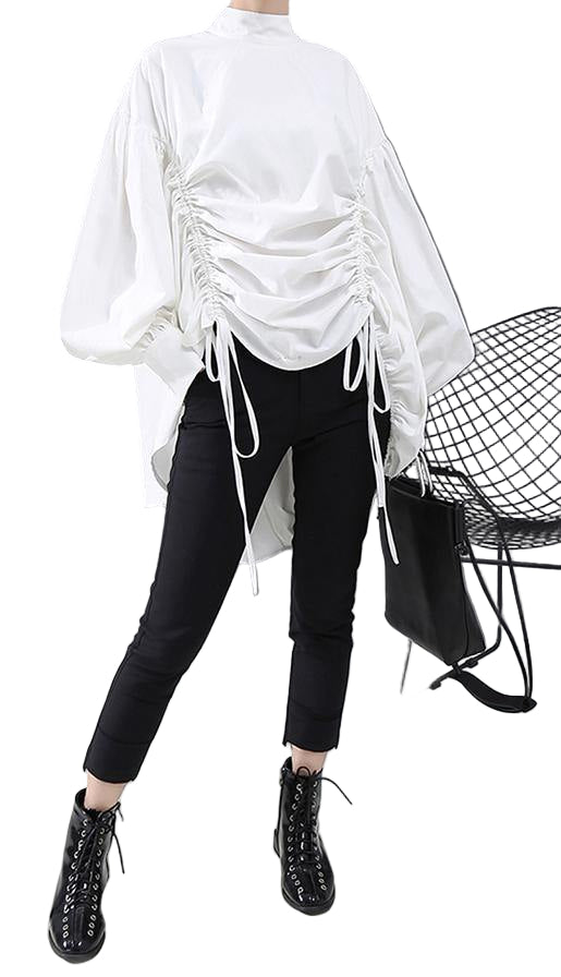 Dame Bluse med Lantern Sleeve Casual Stil 0
