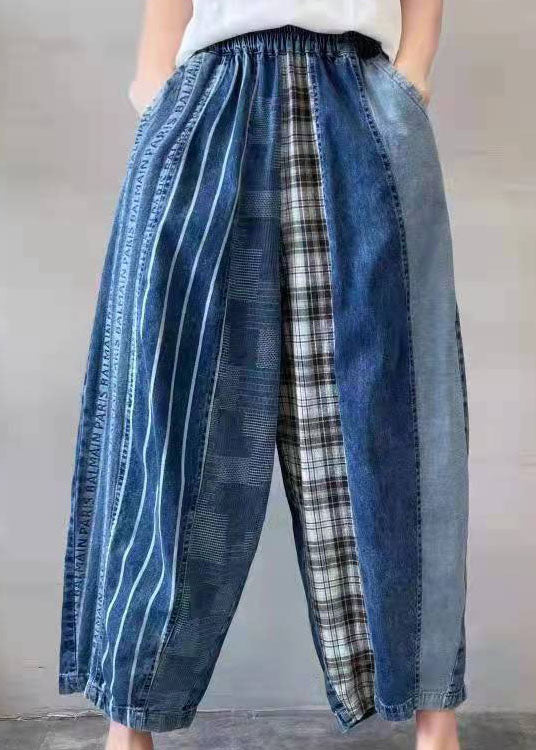 Dame Bukser Med Patchwork Design Løs Passform 1