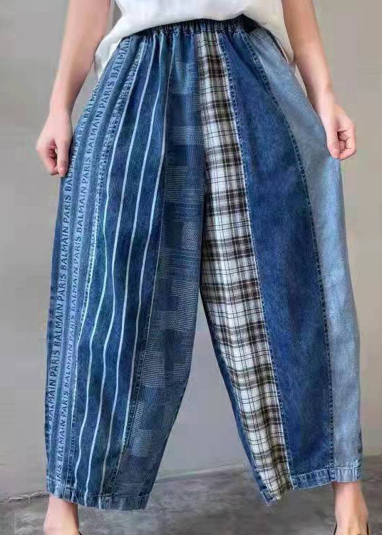 Dame Bukser Med Patchwork Design Løs Passform 3