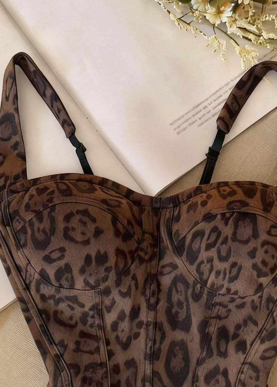 Dame Bustier Topp Leopardmønster Sommerstil 2