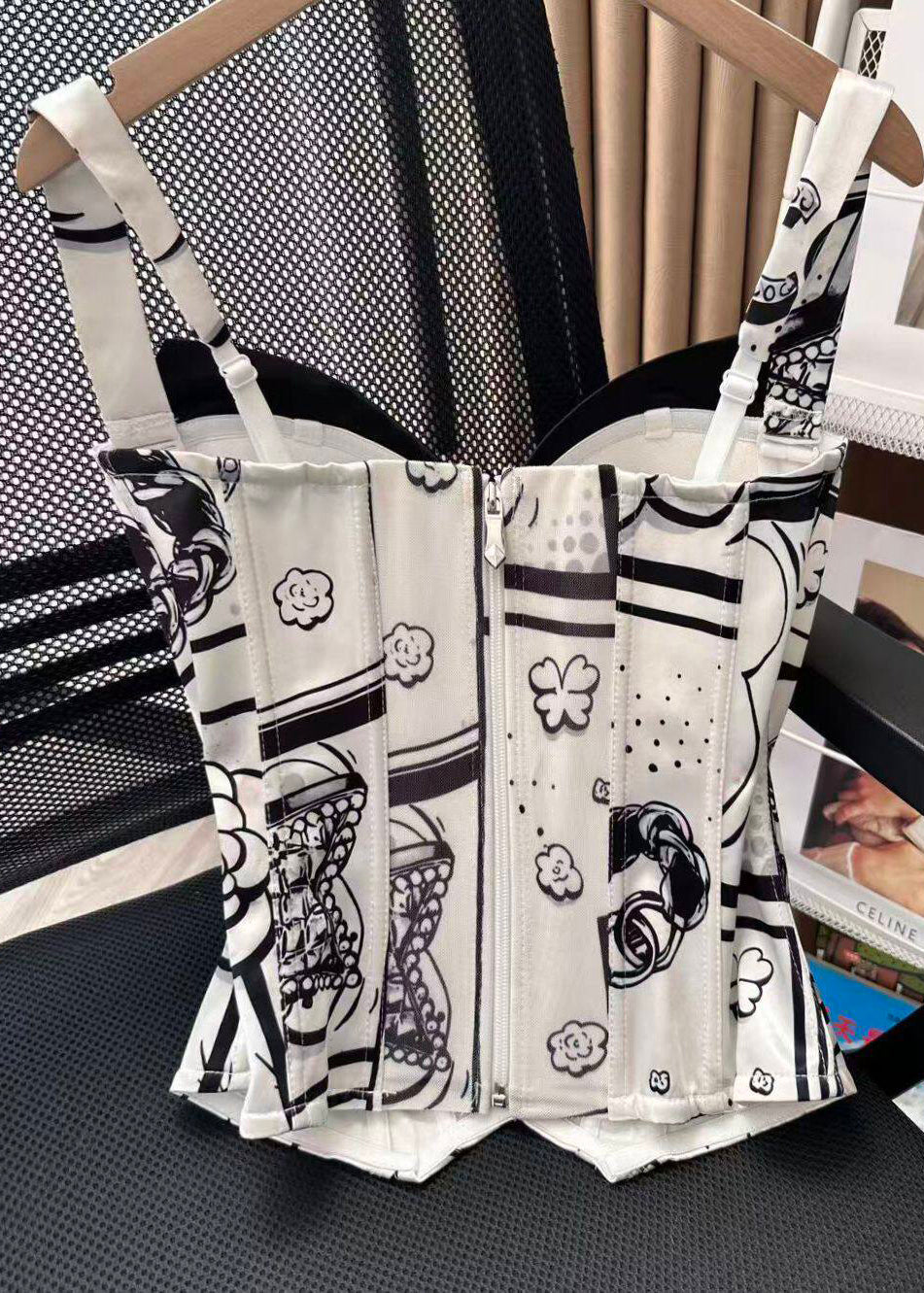 Dame Cami Topp med Boho Mønster og Glidelås 1