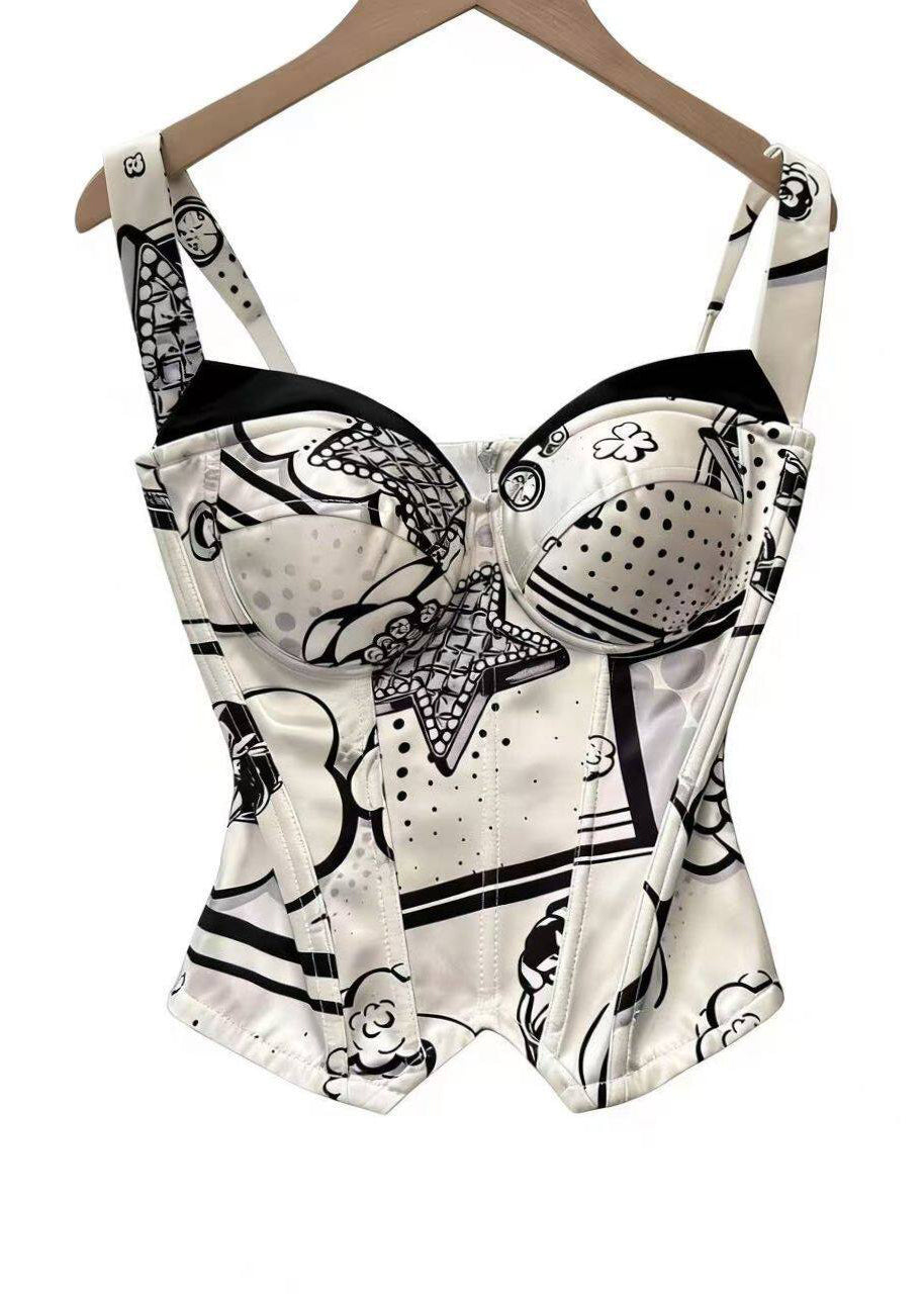 Dame Cami Topp med Boho Mønster og Glidelås 4