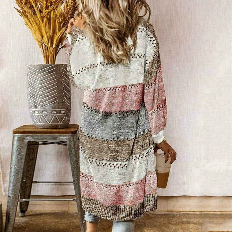 Dame Cardigan Stripet Casual Stil 1
