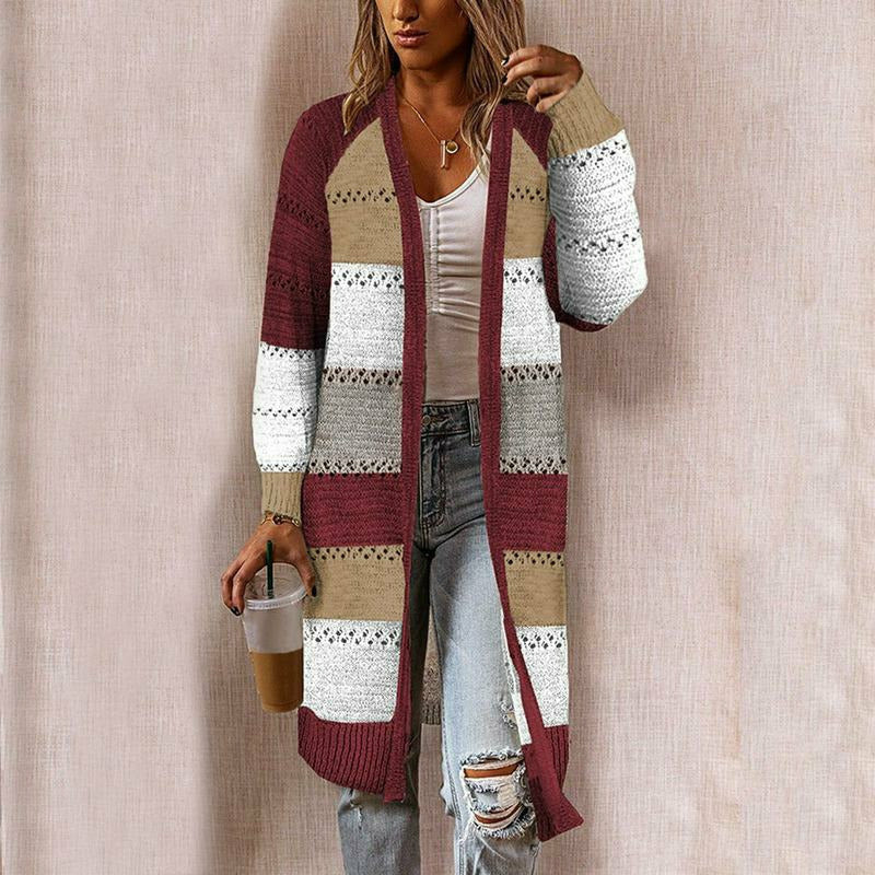 Dame Cardigan Stripet Casual Stil 3