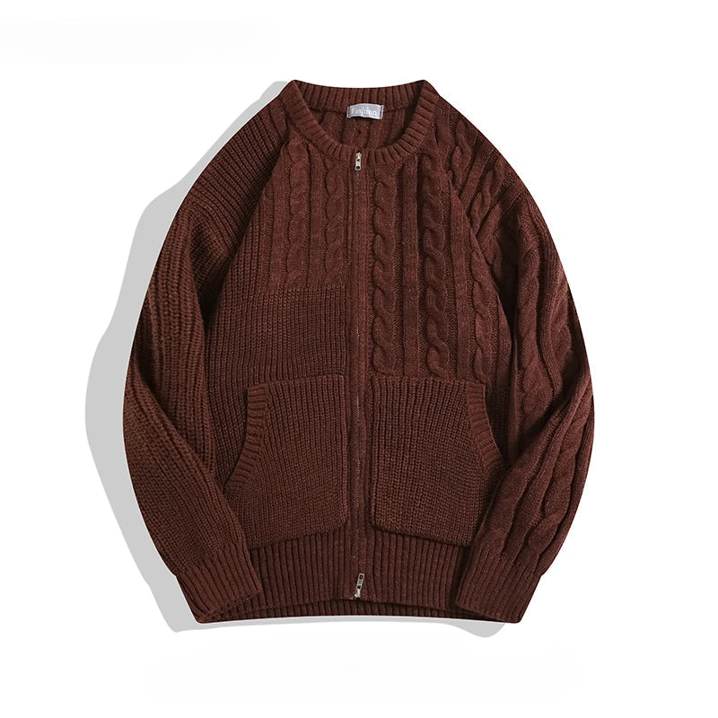 Dame Cardigan med Mix-Knit Design 2