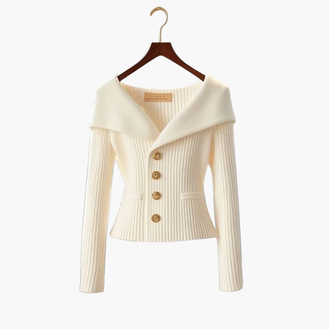 Dame Cardigan med Ribbet Design 2