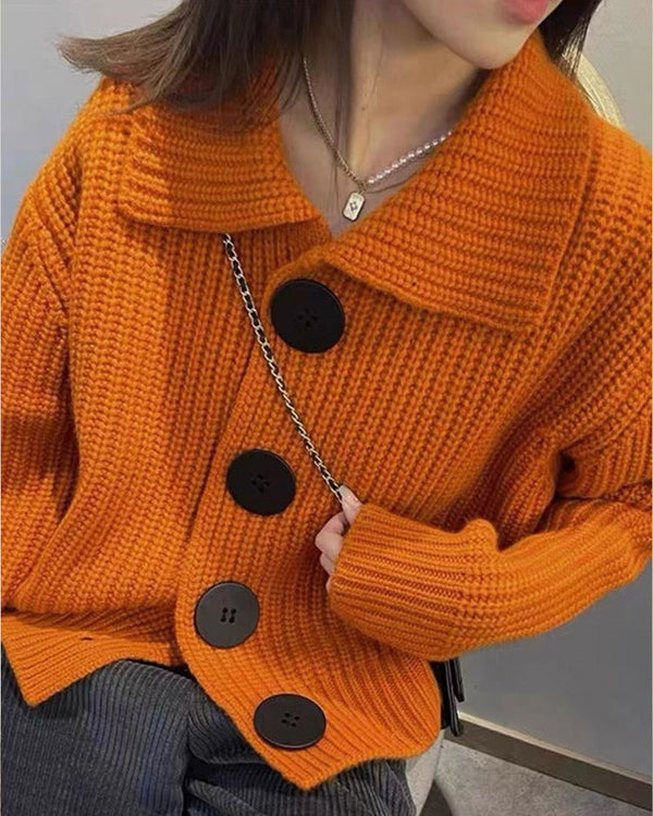 Dame Cardigan med Store Knapper 2