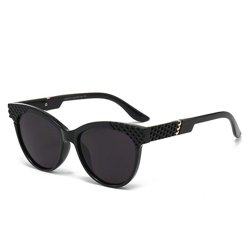 Dame Cat-Eye Solbriller med Strukturert Innfatning 0