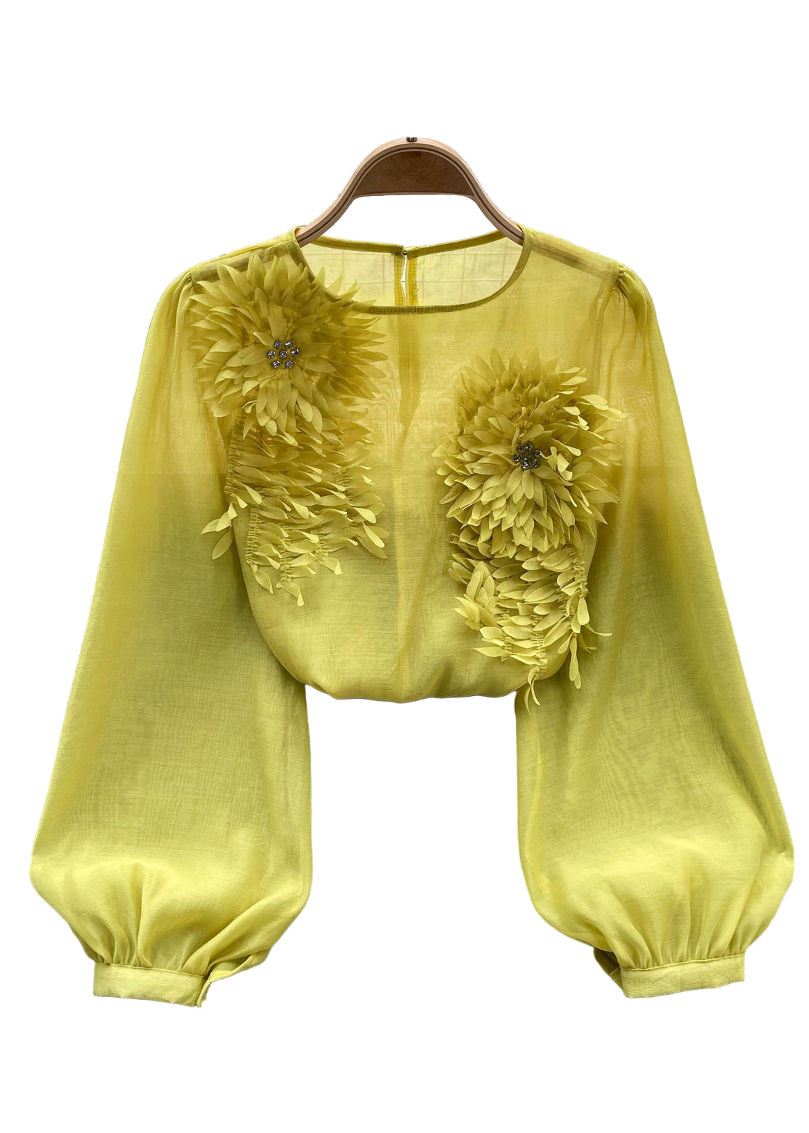 Dame Chiffon Skjorte med Lange Ermer 0