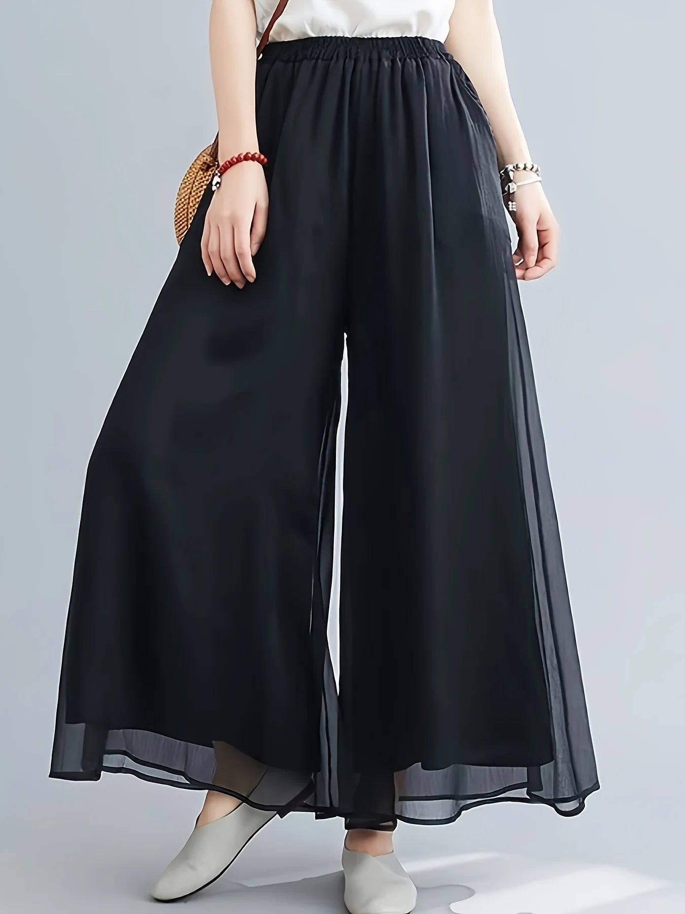 Dame Chiffonbukser Løse med Gjennomsiktig Design 1
