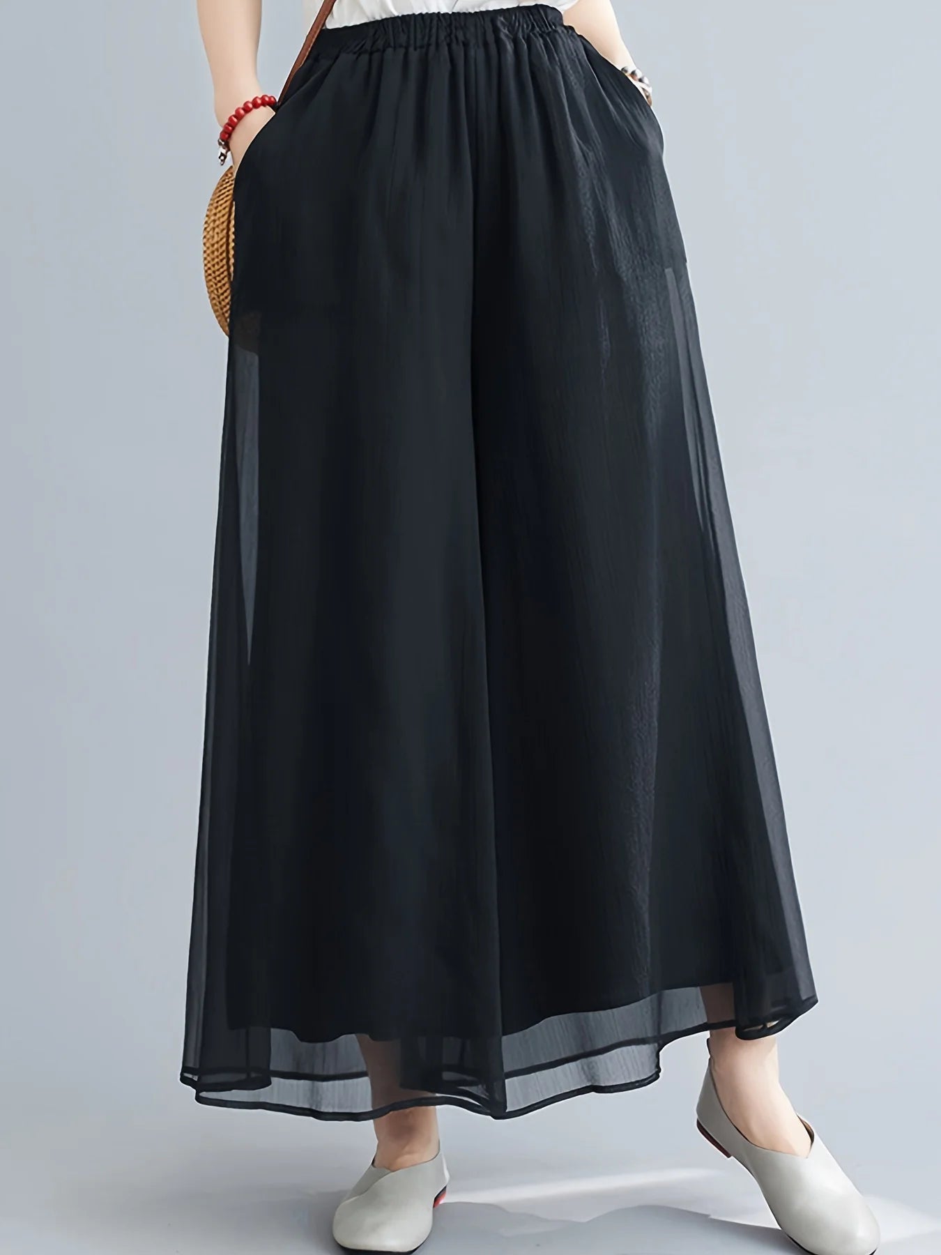 Dame Chiffonbukser Løse med Gjennomsiktig Design 4